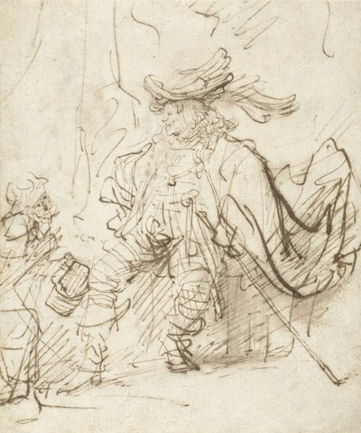 Seated Actor in the Role of Capitano, c.1634-36 by Rembrandt van Rijn